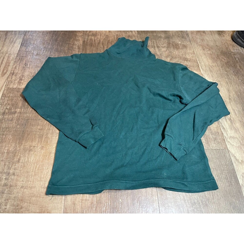 BBG Basics By Goodys Turtle Neck Top Womens Small S Green Long Sleeve Pull Over